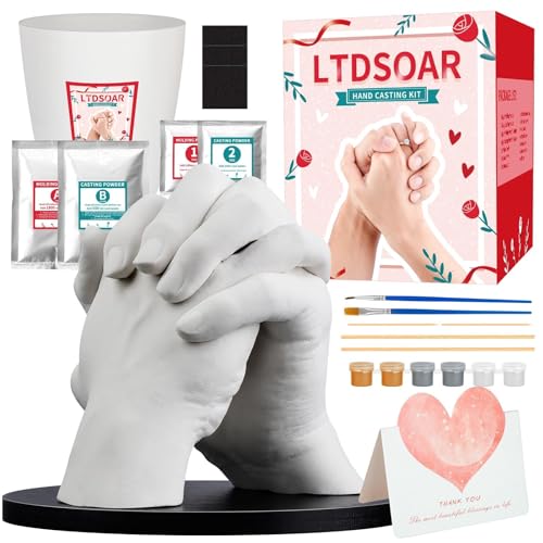 LTDSOAR Hand Casting Kit, Couples with Practice Kit, Hand Mold Kit for Adults & Kids, Romantic Anniversary Wedding Birthda...