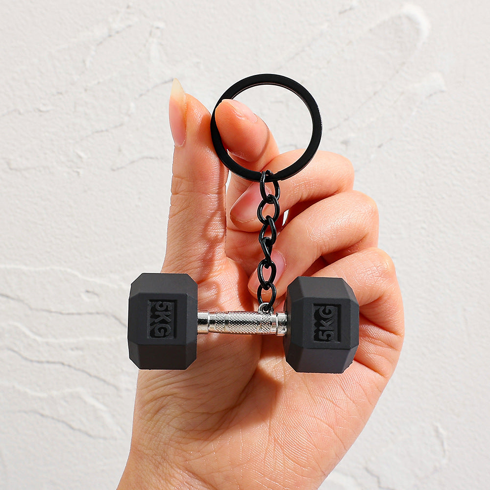 Fitness Dumbbell Keychain Pendant Couples Car  Bag Key Chain  Sports Charm Ornament