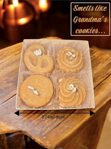 Homestyle Cookie-Scented Decorative Candles, 3.54 inch, 4-Piece Set, Holiday Gift Box