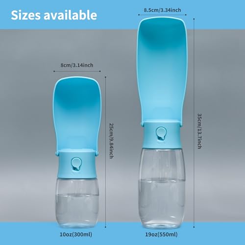 Dog Water Bottle, Leak Proof Portable Puppy Water Dispenser, Travel Puppy Water Bowl, Foldable Transparent Dog Water Bottl...