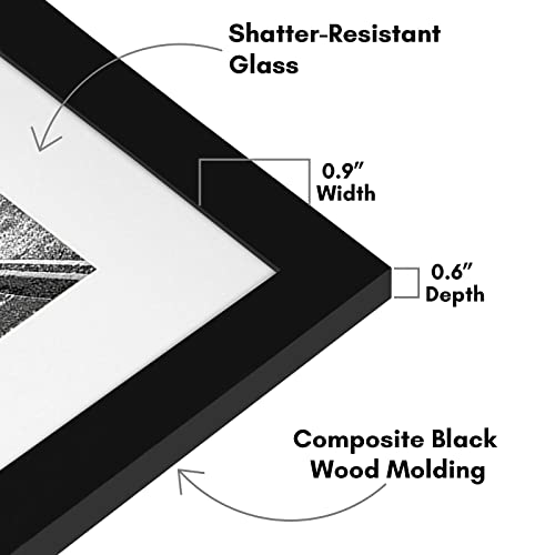 Americanflat 11x14 Picture Frame with Shatter-Resistant Glass - Use as 8x10 Frame with Mat or Display 11x14 Photo Without ...