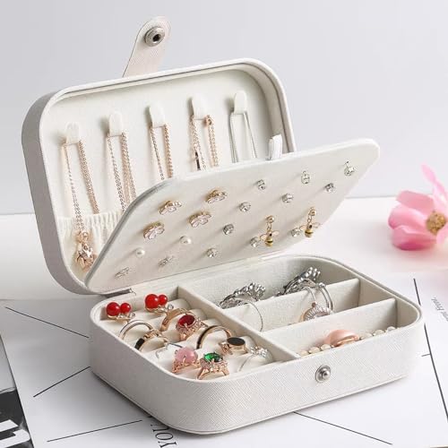 Fincekoom Personalized Jewelry Box Gifts for Women Custom Travel Jewelry Case Organization Leather Customized Birthday Ann...