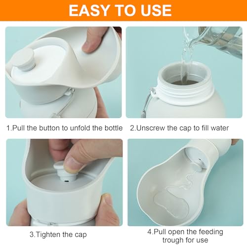Velupet Zoom Dog Water Bottle,Portable Water Bowl for Dog,Collapsible Food Grade Silicone,Travel Pet Water Bottle for Outd...