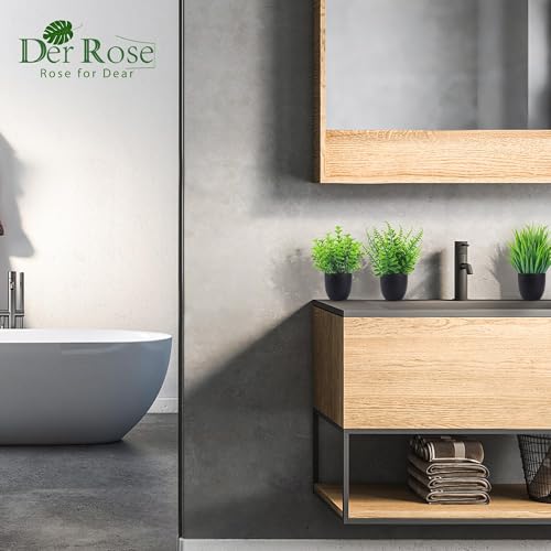 Der Rose Fake Plants 4 Packs Artificial Plants Small Faux Plants Black Bathroom Accessories for Halloween Bathroom Home Ki...