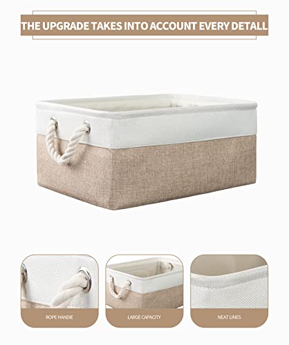 8 Pack Storage Basket Bins - Decorative Baskets Bulk Storage Box Cubes Containers with Handles for Clothes Storage Bathroo...