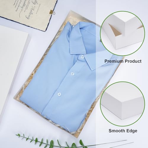 Moretoes 16pcs Gift Boxes with Lids for Presents, White Robe Boxes, for Wrapping Gifts, Valentine's Day, Holidays, Birthda...