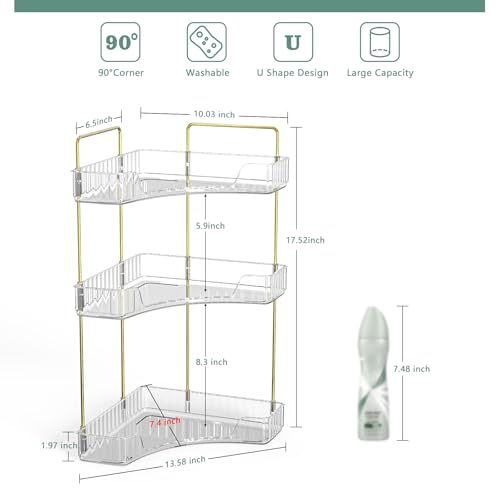 Webetop Corner Bathroom Counter Organizer 3 Tier Bathroom Countertop Organizers Shelf Makeup Organizer for Vanity Perfume ...