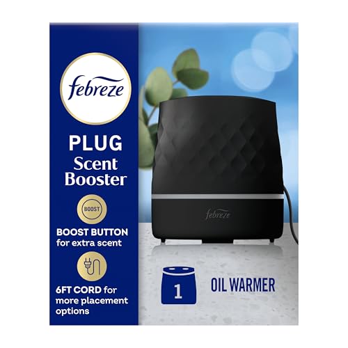 Febreze Plug Scent Booster in Black, Continuous Scent Device Oil Diffuser, Compatible with Febreze Air Freshener Plug in R...