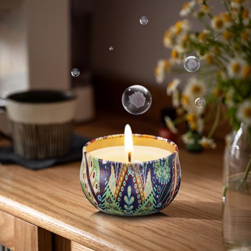 Hausware 3 Pack Scented Candles, 2.5 oz Aromatherapy Candles with Floral Scents,Soy Candles Set with 72H Burning Time,Idea...