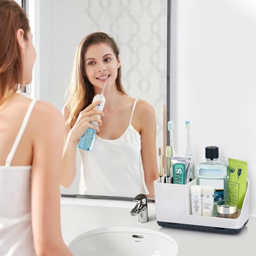 PARKMANI Bathroom Counter Organizer, Bathroom Organizers and Storage, Detachable Toothbrush Holders for Bathroom Vanity Si...