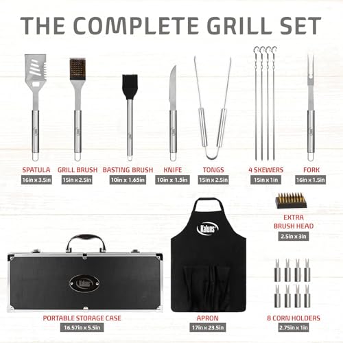Kaluns Grilling Accessories, Dad Gifts for Fathers Day, Mothers Day Grilling Gifts, Heavy Duty Stainless Steel BBQ Tool Se...