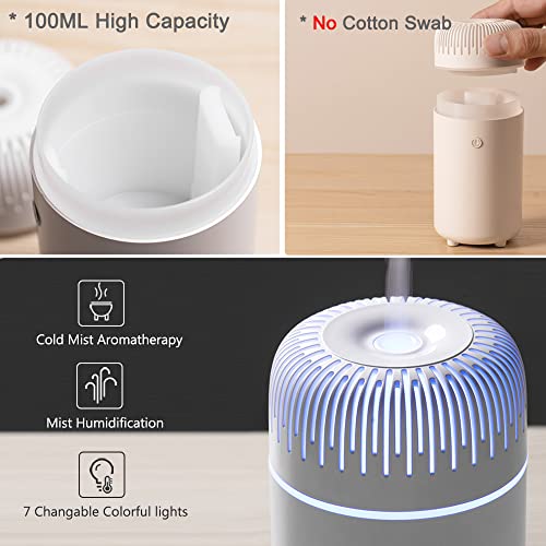 Car Diffuser Humidifier USB Aromatherapy Essential Oil Air Freshener USB Cool Mist Mini Portable Diffuser for Car Home Off...