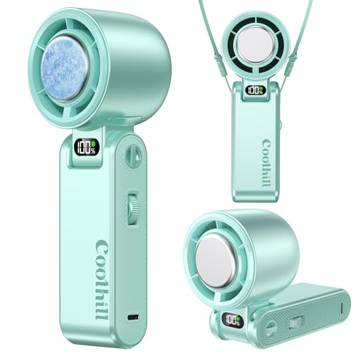 Coolhill Handheld Portable Fan with Ice Cooler: 199-Speed 5500mAh Rechargeable Handheld Fan, 12H Time Hand Cooling Persona...