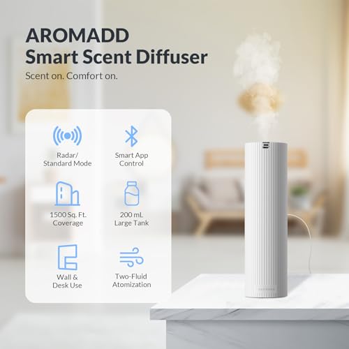 Aromadd Scent Diffuser Starter Kit – Waterless Essential Oil Diffuser for Home, 1500 Sq.Ft Coverage Scent Air Machine, Sma...
