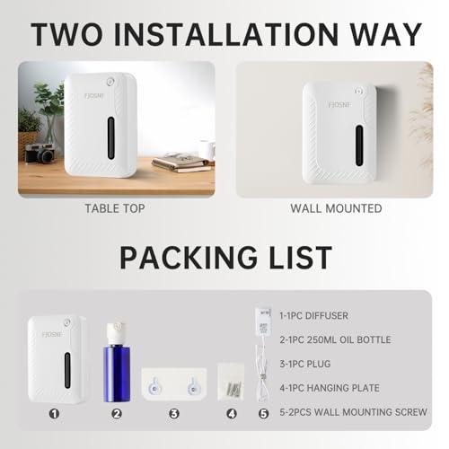 2026 Oil Diffuser Waterless 2200 Sq.Ft, Bluetooth&WiFi APP Control, 250ml Smart Scent Air Machine with Cold Air Tech for L...