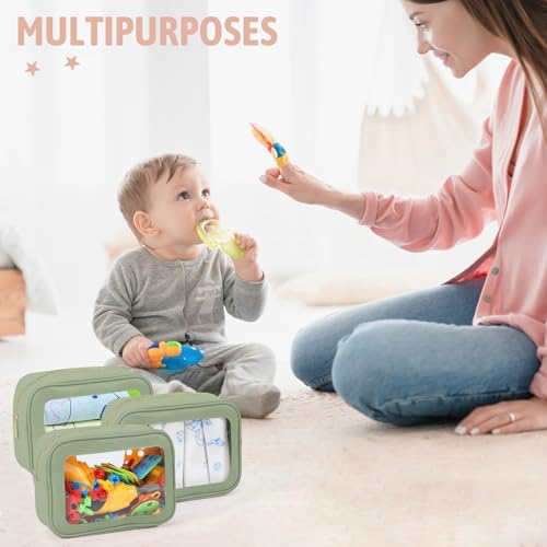 YOPCDJ 3PCS Clear Toiletry Bag,TSA Approved Travel Makeup Pouch with Zipper for Cosmetics and Toiletries，Diaper Bag Organi...