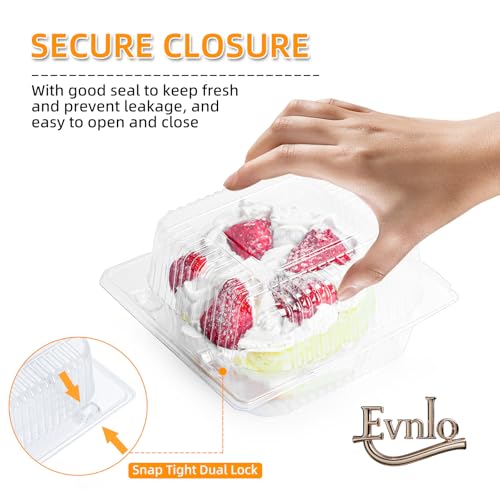 Evnlo 100 Count Clear Plastic Containers with Lids for Food, Thickened Disposable Sandwich Containers Clamshell Boxes for ...