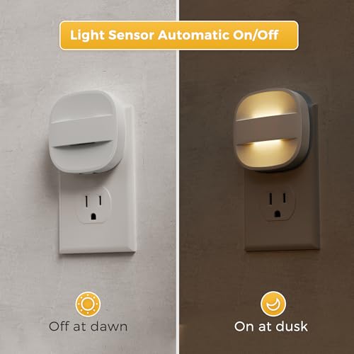 L LOHAS LED Night Lights Plug into Wall, Foldable Night Light with Dusk to Dawn Sensor, 2 Brightness Level, Ideal Nightlig...