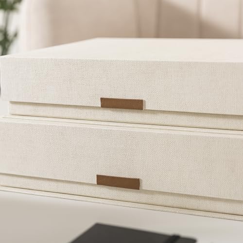 Soul & Lane Letter Storage Box Set of 2 – Magnetic Closure Organizer for Letters, Decorative Photo Storage Case with Keeps...