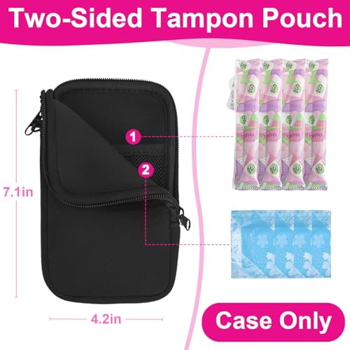 Tampon Holder for Purse, Portable Tampon Bag Organizer Case for Women’s Purse, Travel-Friendly Discreet Period Bag for Fem...
