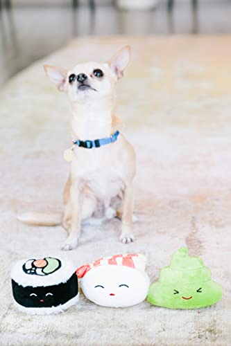 Pearhead Sushi Plush Squeaky Dog Toys – Soft Durable Food-Themed Chew Toys for Small & Medium Dogs, Interactive Plush Dog ...