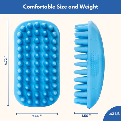 Rubber Curry Brush Dog for Short Haired Dogs - Soft & Gentle Deshedding Brush - Use Wet as Bath Brush or Dry for Grooming ...