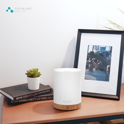 ASAKUKI Essential Oil Diffuser for Home, 300 ml Humidifier with Automatic Shut-Off, Quiet Aromatherapy Diffuser with 7 LED...