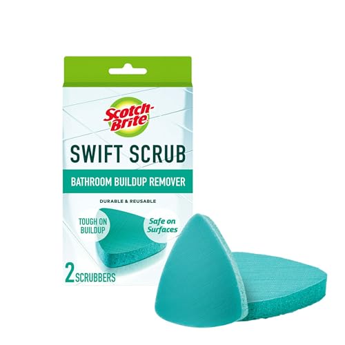 Scotch-Brite Swift Scrub Bath Cleaner Scrubbers, Soap Scum Remover for Cleaning Bathroom, Bathroom Scrubber Pads Safe for ...