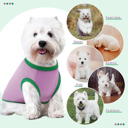ROZKITCH Dog Shirts Clothes-2 Pack Dog Cool Sleeveless Vest, Soft Stretchy Breathable Cotton Summer Pet T Shirt Apparel fo...
