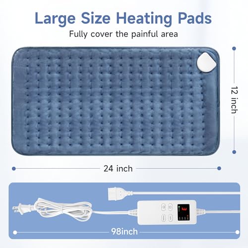 NBKLS Heating Pads for Back Neck Shoulder Pain, Electric Heating Pad Auto Shut Off, Fast Heat, Large Heating Pad Christmas...