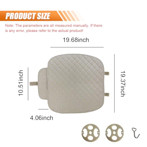 GAOLAOSY Car Seats Cover, Comfortable Linen Front Seat Cushion Pad with Storage Pocket, Breathable Anti-Slip Seat Protecto...