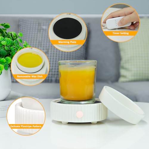 Wax Melt Warmer with 4 Timer & PTC Heating- Ceramic Fragrance 3-in-1 Oil Burner Electric Candle Wax Melter for Home Office...