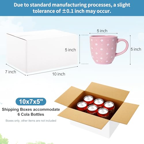 Famagic 10 Pack 10x7x5 Inch Small Shipping Boxes White Corrugated Cardboard Boxes Mailer for Small Business, Mailing Boxes...
