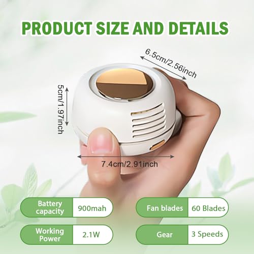 Wshxjzyay Portable Silent Mini Bladeless Fan Clip on, Portable Silent Mini Bladeless Electric Fan, For Outdoor & Travel & ...