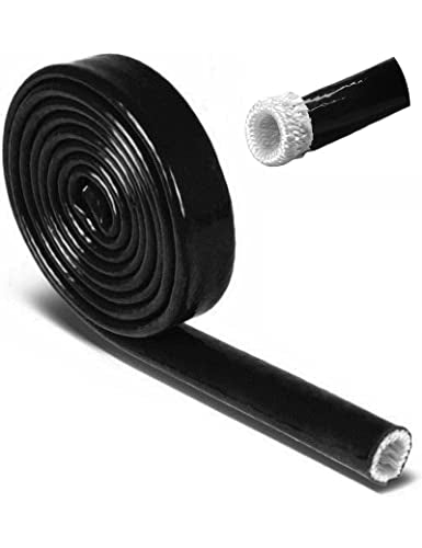 Insulation Heat Shielded Fire Thermo Armor Fire Sleeve Silicone Coated Fiberglass Heat Protection for Automotive Hose Line...