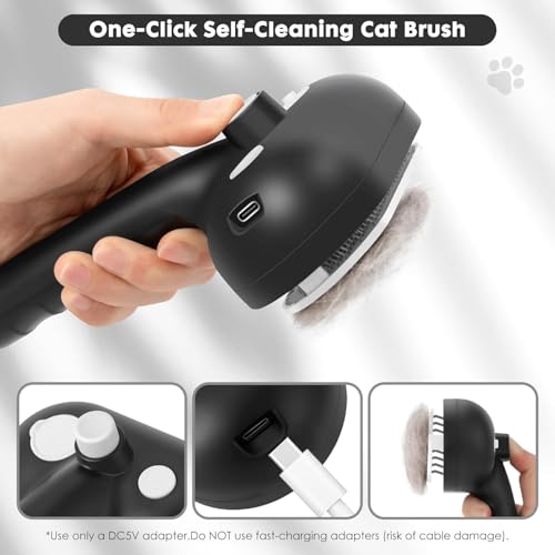 Cat Steam Brush for Grooming and Shedding for Long and Short Hair Pets Deshedding and Hair Removal tool for Dogs & Cats Se...
