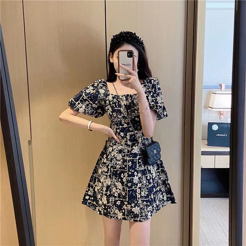 Korean-style Preppy Monet French First-love Platycodon Dress