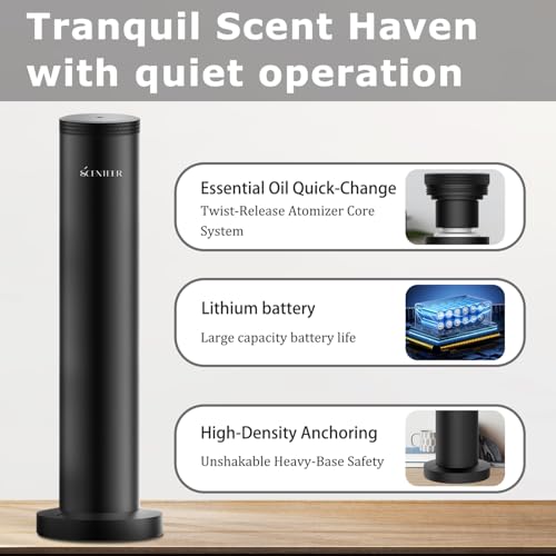 Wireless Hotel Scent Diffuser-Cordless Rechargeable Diffuser for Whole House- Scent Air Machine for Home -App Bluetooth Co...