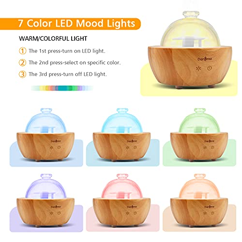 2025 Upgraded Remote Handmade Glass & Real Wood Essential Oil Diffuser, Aromatherapy Diffuser, 200ml Aroma Humidifier, Coo...