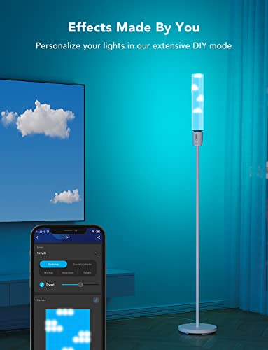 Govee RGBIC Cylinder Floor Lamp, LED Corner Floor Lamp with Wi-Fi App Control, Smart Lamp with 64+ Scenes, DIY Mode, Music...