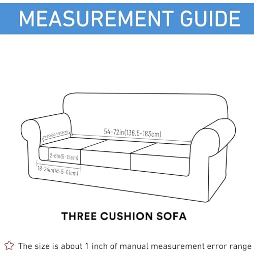 hyha Waterproof Couch Cushion Covers for Pets, Non Slip Sofa Seat Cover for Dogs Washable, Soft Thick Stretch Jacquard Fab...