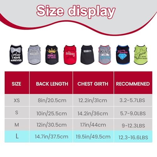 hoyuwak 8 Pieces Pet Shirts Funny Dog Printed Clothes Breathable Cool Puppy Sleeveless Vests for Summer