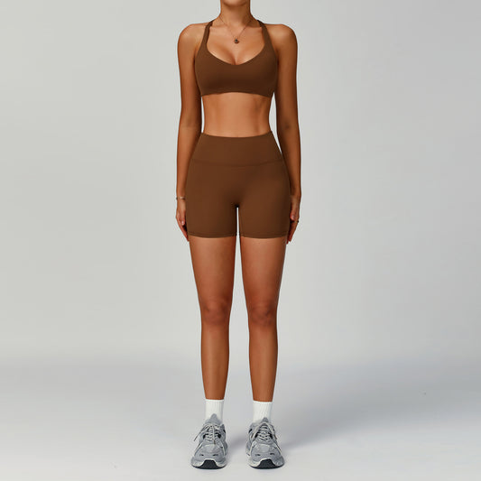 Women's Pure Color Tight Hollow-out Beauty Back Sports Outdoor Running Outfit