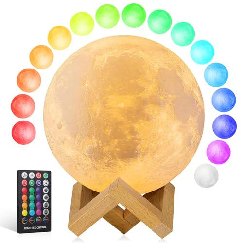 Moon Lamp Upgrade 16 Colors, Moon Light Gifts for Girls Boys Kids Women Birthday, Teen Gifts Trendy Stuff, Cool Astronomy ...