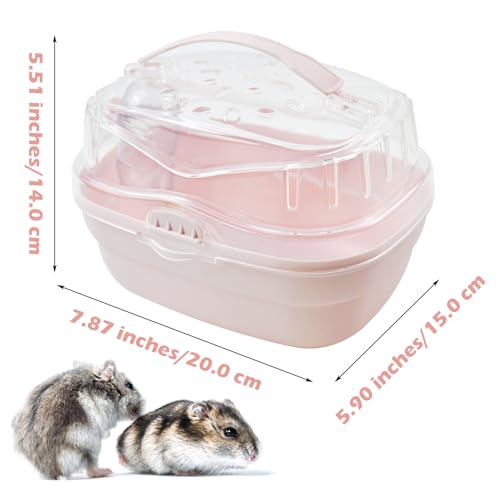 MUYG Hamster Carrier Cage with Water Bottle,Portable Hamsters Travel Cage Plastic Guinea Pig Carrying Cases Small Animal C...