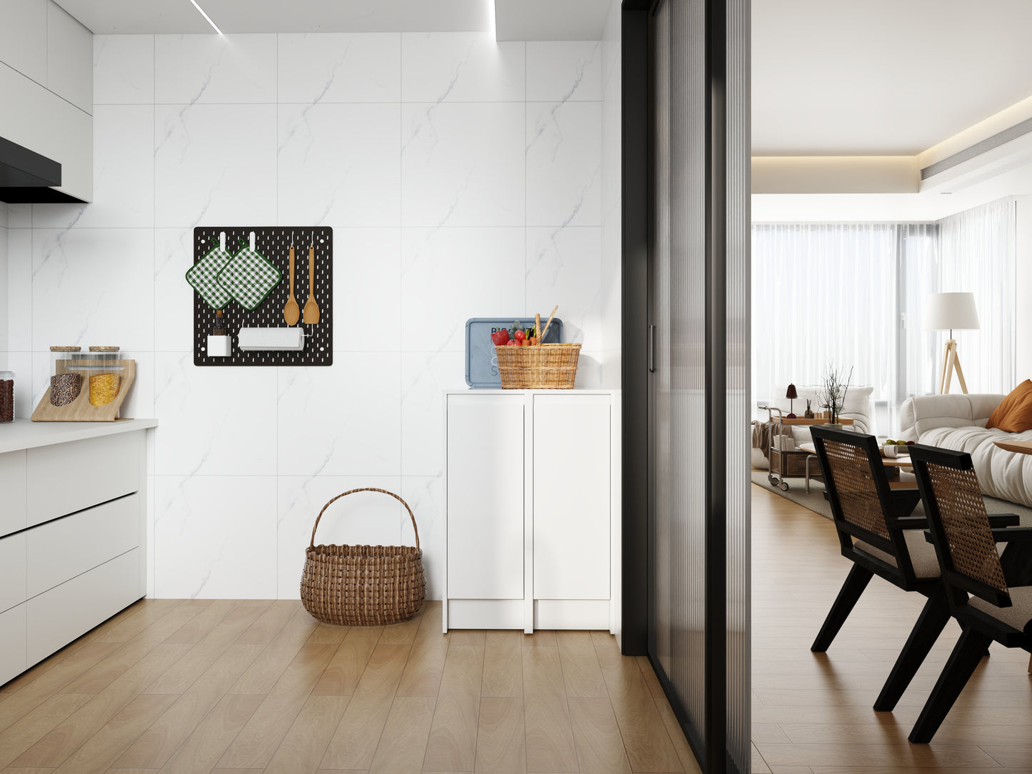 24  Freestanding Bathroom Storage Cabinet, Soft Close Doors, Glossy White, Plywood, KD-Packing, 12  X2 Combination  Suitable For Bathroom, Kitchen, Study Room, Bedroom, Etc