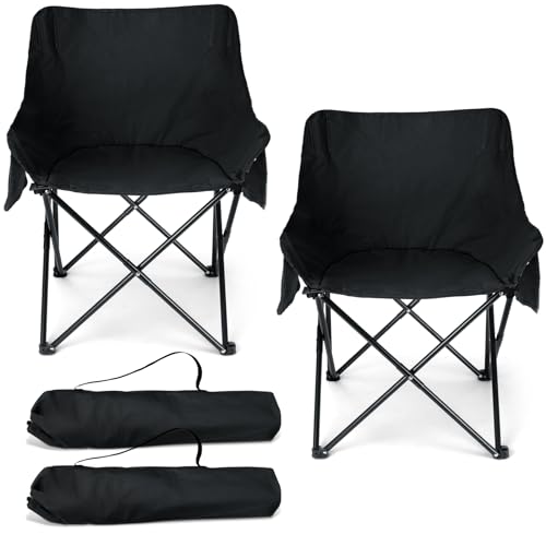 HaSteeL Camping Chair for Adults, Compact Folding Portable Chairs Set with Side Pockets for Outdoors Fishing, Hiking, Back...
