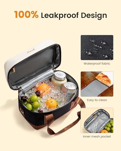 LOVEVOOK Insulated Lunch Box for Women Men, Reusable Lunch Bag with Large Capacity, Leakproof Cooler Lunch Tote for Work, ...