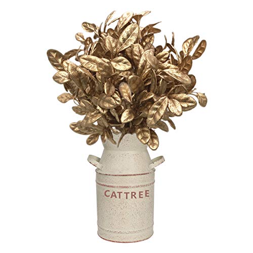 Fake Plants, CATTREE Artificial Plant Gold Plastic Grass Faux Shrubs Fake Leaves Bushes Home Indoor Outdoor Garden Wedding...