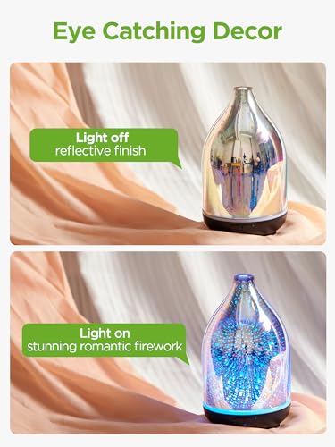 InnoGear Essential Oil Diffuser, 150ml Handmade 3D Glass Aromatherapy Defuser Air Difusor Ultrasonic Cool Mist Humidifier ...